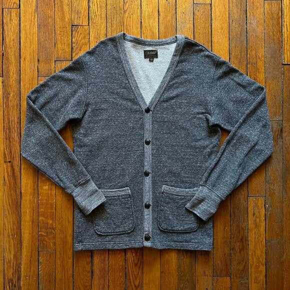 National Athletic Goods Cardigan Sweater Men 38 Two Toned Grey Preppy Collegiate - Picture 1 of 6